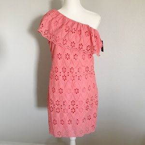 NWT Crown & Ivy coral eyelet off shoulder dress 4